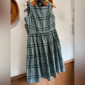 NWT Saint Geraldine Brand Green Plaid Dress Size L